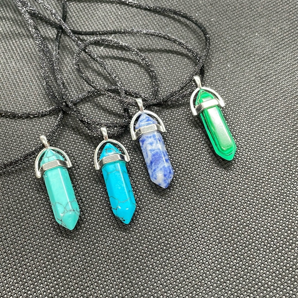 Set of 4 “ gemstone “ point necklaces